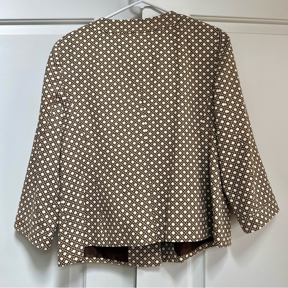 Talbots Rattan Cane Print 100% Cotton Fully Lined Button Up Jacket Office Work - Picture 6 of 12